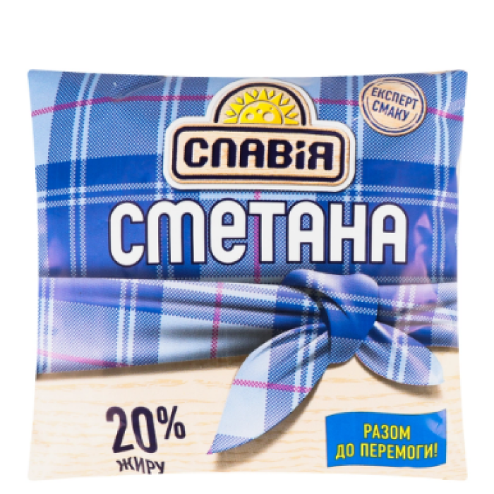Класична натуральна сметана «Славія» 20%, м'яка упаковка 350 г