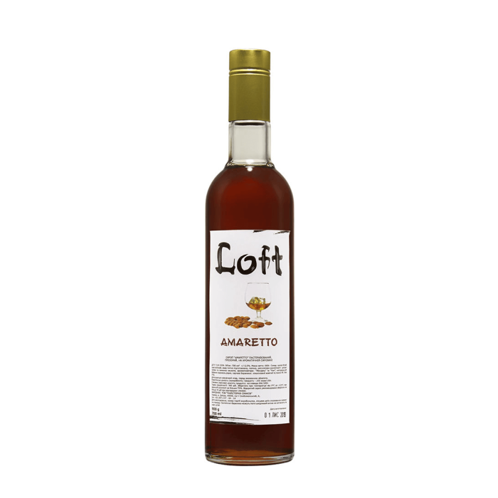Професійний кавовий сироп Loft «Амаретто» (Amaretto), скляна пляшка 700 мл