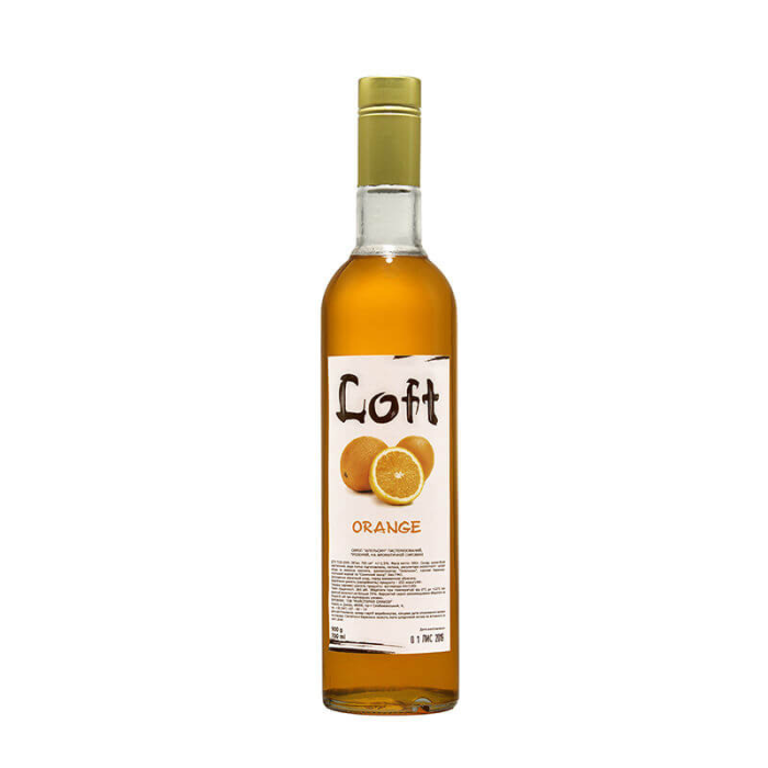 Профессиональный барный сироп Loft «Апельсин» (Orange), стеклянная бутылка 700 мл