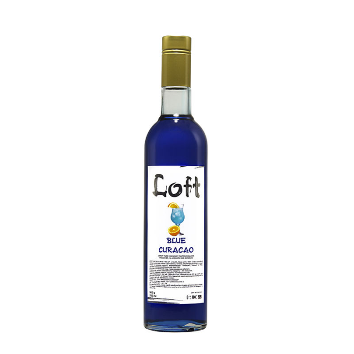 Професійний барний сироп Loft «Блю Кюрасао» (Blue Curacao), скляна пляшка 700 мл