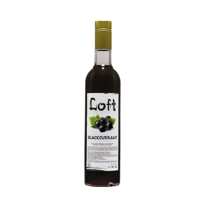 Професійний барний сироп Loft «Чорна Смородина» (Blackcurrant), скляна пляшка 700 мл