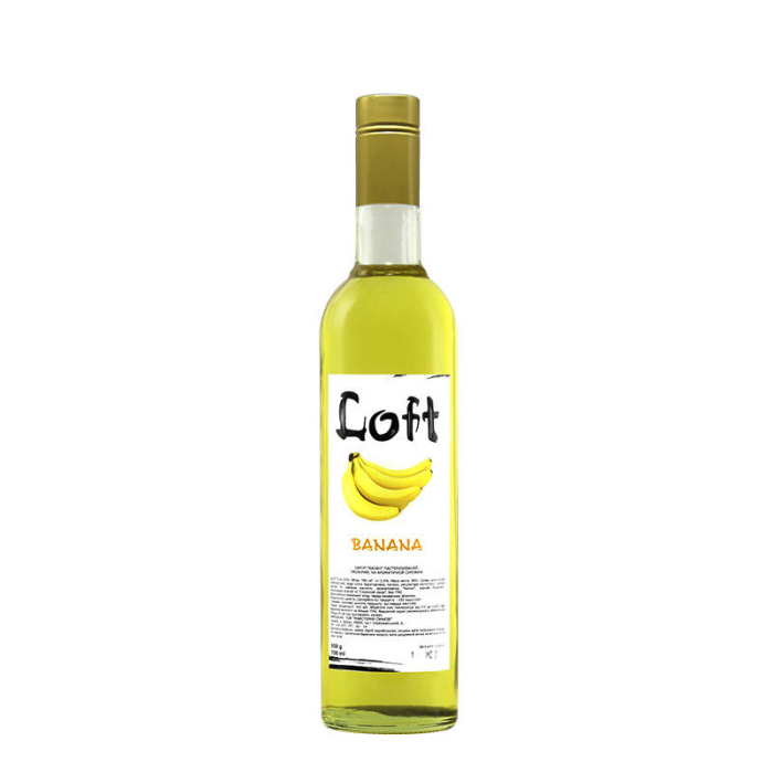 Профессиональный барный сироп Loft «Банан» (Banana), стеклянная бутылка 700 мл