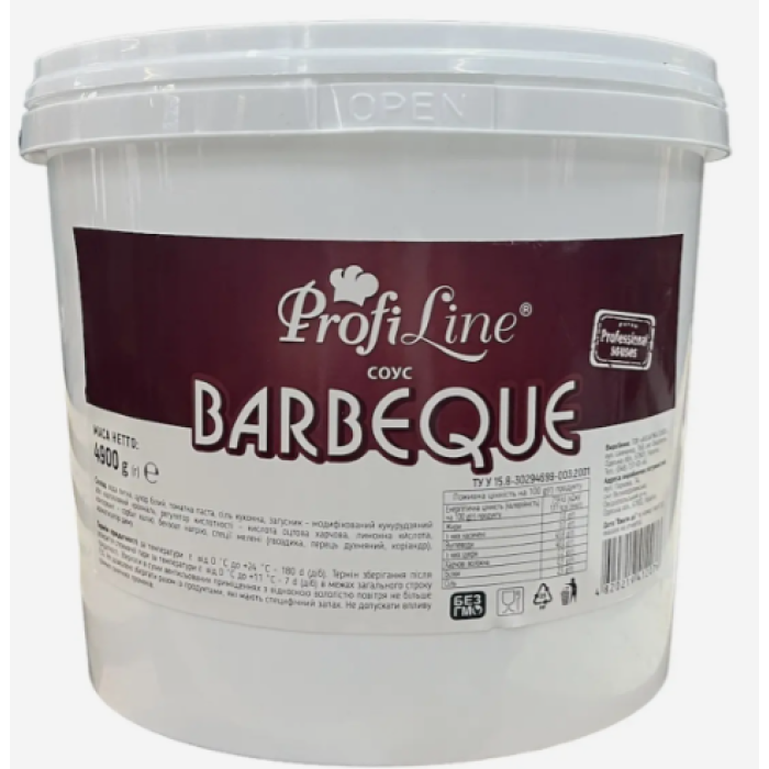 Професійний соус Барбекю (BBQ) Profi Line з димом гікорі, відро 4.9 кг