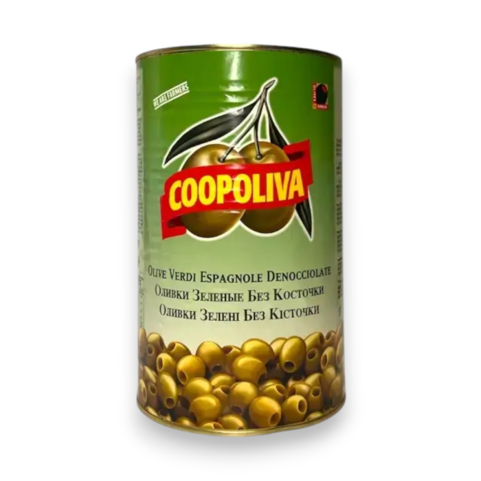 Оливки зеленые Coopoliva без косточки (4.3 кг)