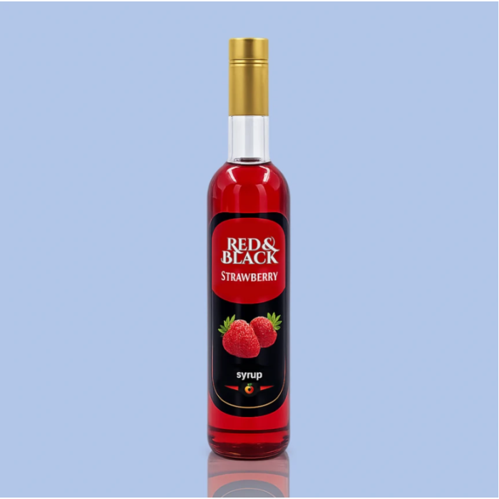 Сироп Red&Black Клубника в стеклянной бутылке (700 мл)