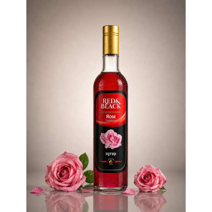 Сироп Red&Black Роза в стеклянной бутылке (700 мл)